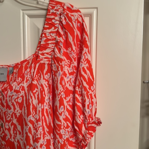 Anthropologie Ichi orange/white self tie dress. Size 42 - Picture 4 of 8